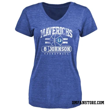 Royal Women's AJ Johnson Dallas Mavericks Baseline T-Shirt