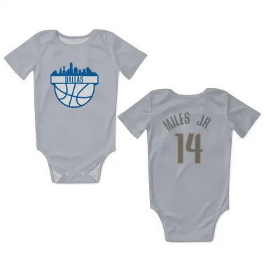 White Dallas Mavericks Mike Miles Jr.   Gray Newborn & Infant Bodysuit